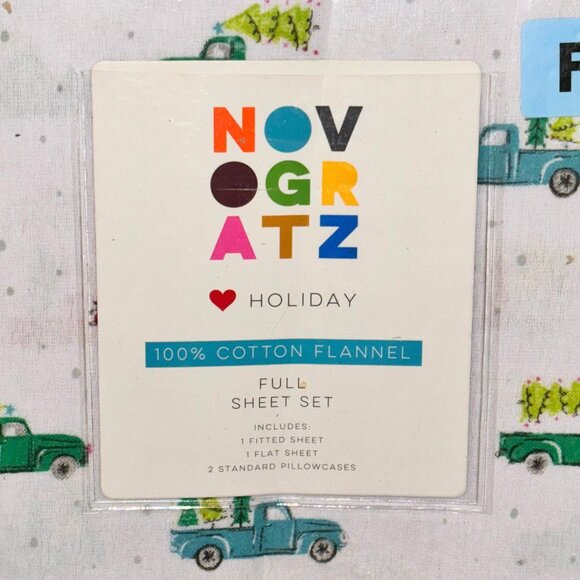 Novogratz FULL SIZE CHRISTMAS TREE Cotton Flannel Sheet Set  Novogratz FULL SIZE CHRISTMAS TREE Cotton Flannel Sheet Set - TRUCK TREE